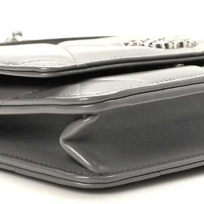 Chanel Lambskin Quilted Chanel 19 Wallet On Chain WOC Dark Grey 8 of 10