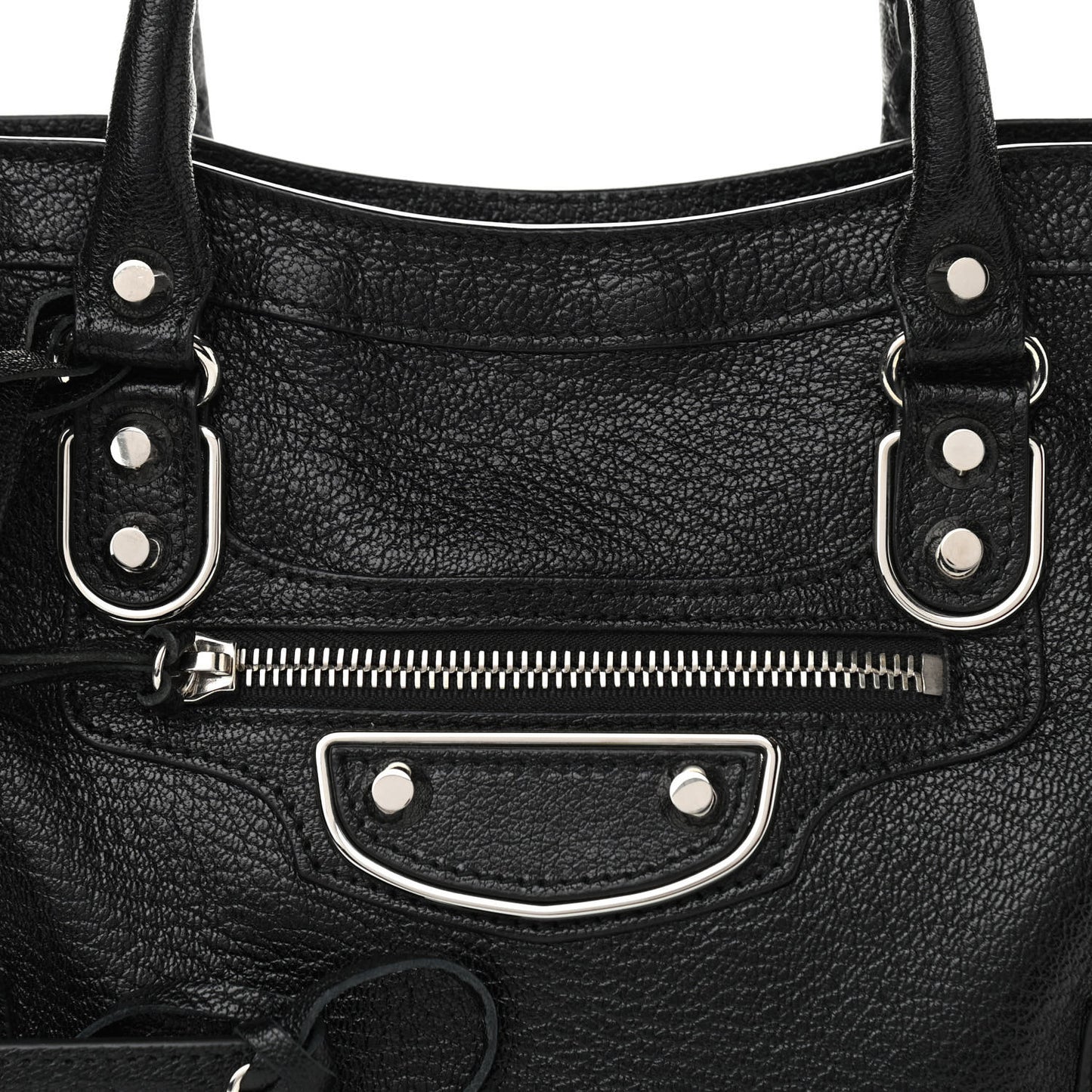 Chevre Silver Metallic Edge Hardware S City Black