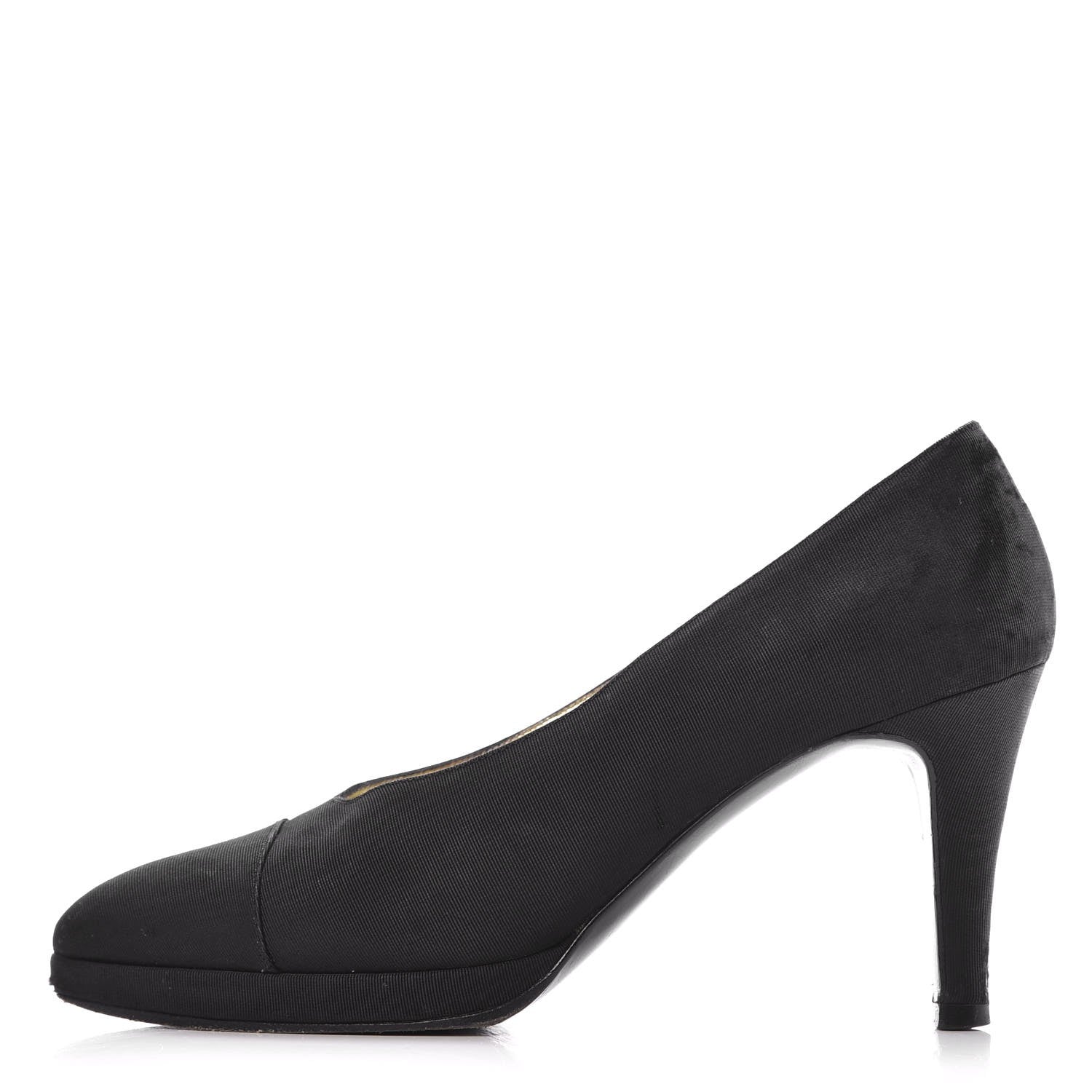 Chanel Grosgrain Cap Toe Pumps 37.5 Black 1 of 19