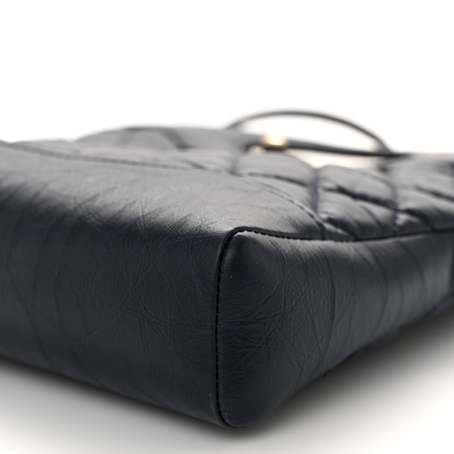 Chanel Shiny Crumpled Calfskin Quilted Mini 31 Shopping Bag Navy Blue 10 of 10