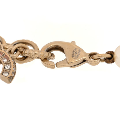 Chanel Graduated Pearl Crystal CC Bracelet Gold 4 of 5