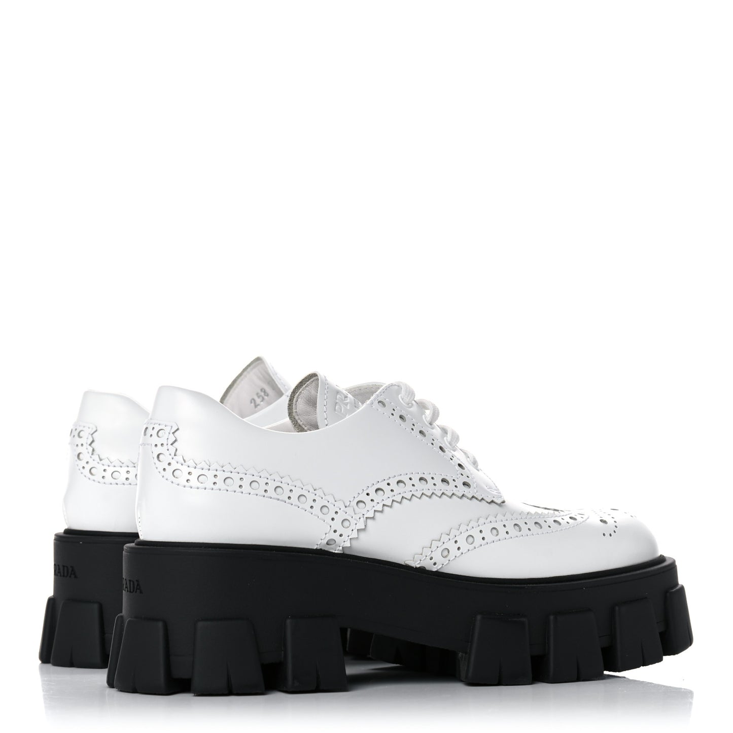 Spazzolato Rois Brogue Monolith 55mm Derby Loafers 37.5 White