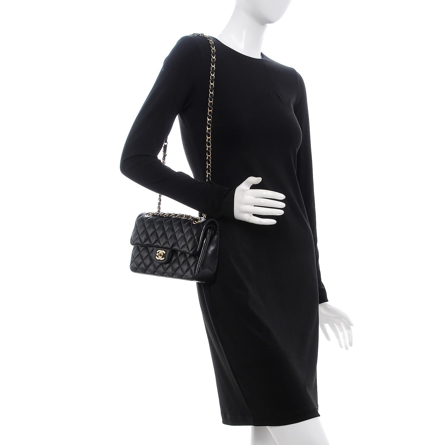 Chanel Lambskin Quilted Small Double Flap Black 2 of 7