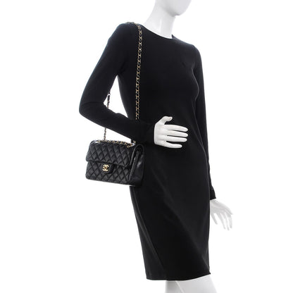 Chanel Lambskin Quilted Small Double Flap Black 2 of 7