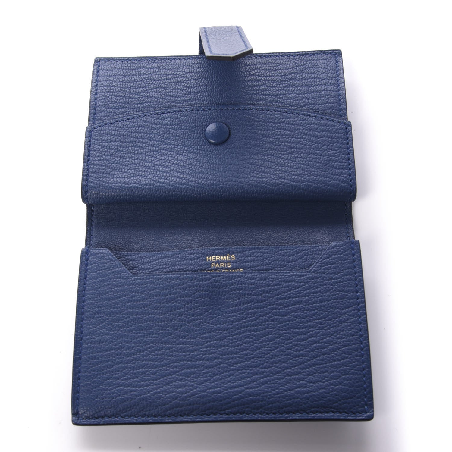 Hermes Chevre Mysore Mini Bearn Wallet Bleu Agate 5 of 8