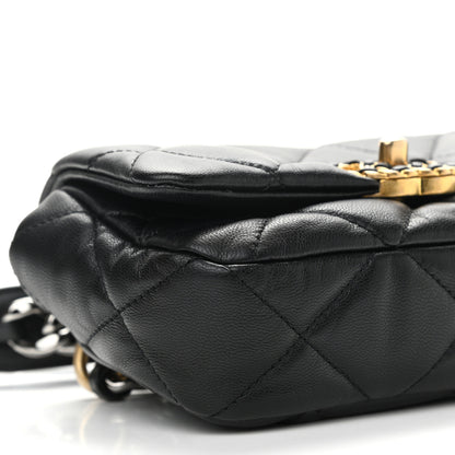 Chanel Goatskin Quilted Chanel 19 Waist Bag Black 9 of 11