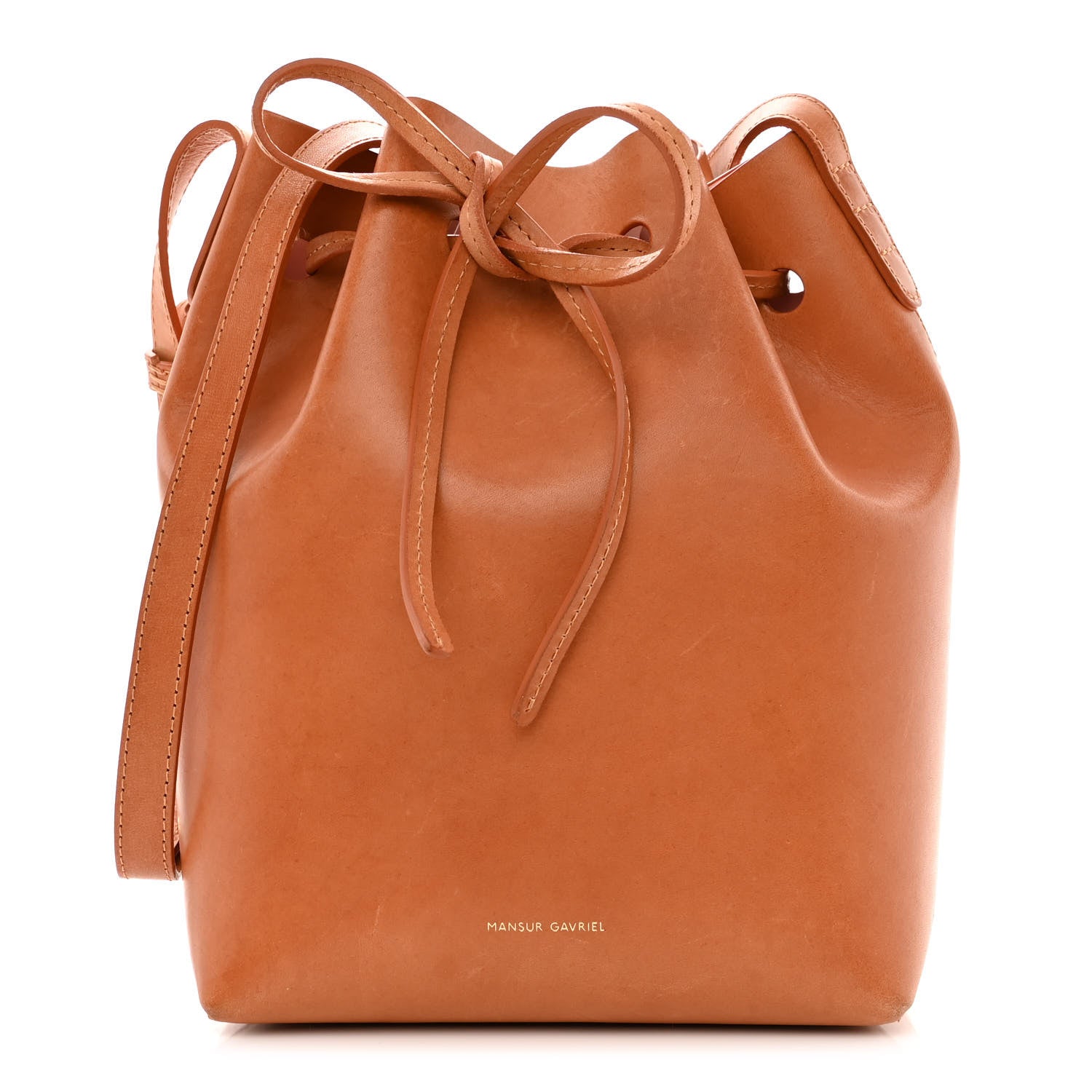 Mansur Gavriel Vegetable Tanned Calfskin Mini Bucket Bag Cammello Rosa 1 of 10