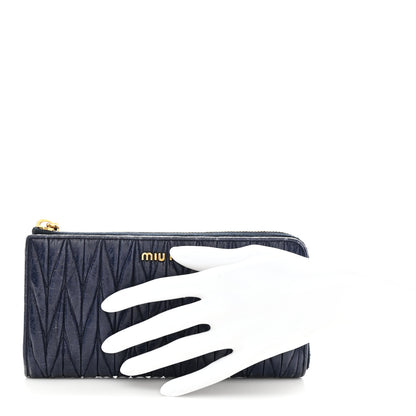 Miu Miu Nappa Matelasse Lux Zip Around Wallet Bleuette 2 of 8