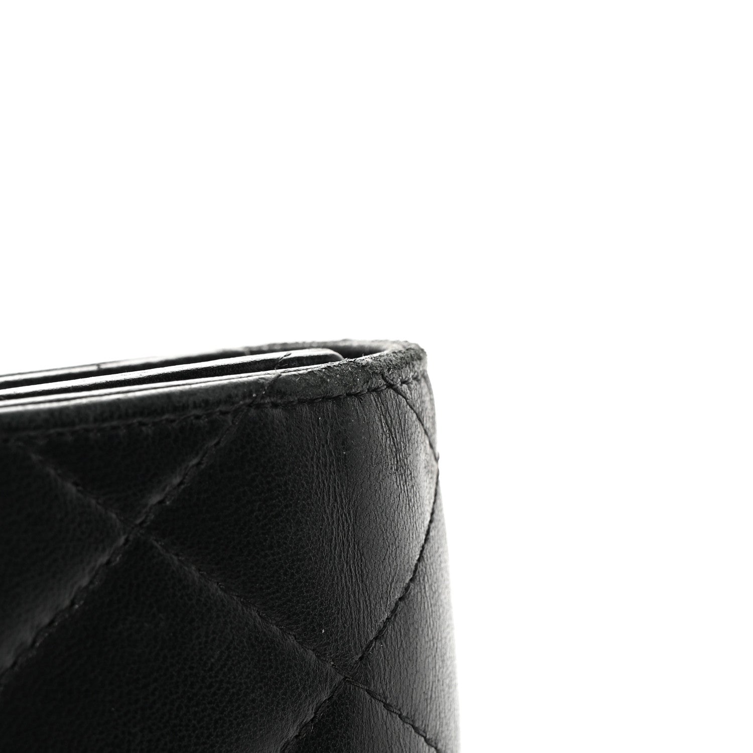 Chanel Lambskin Quilted Large Flap Gusset Wallet Black 16 of 19
