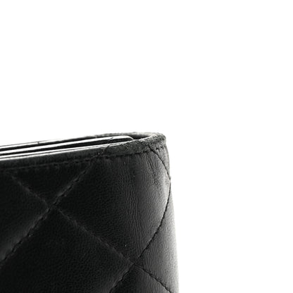 Chanel Lambskin Quilted Large Flap Gusset Wallet Black 16 of 19