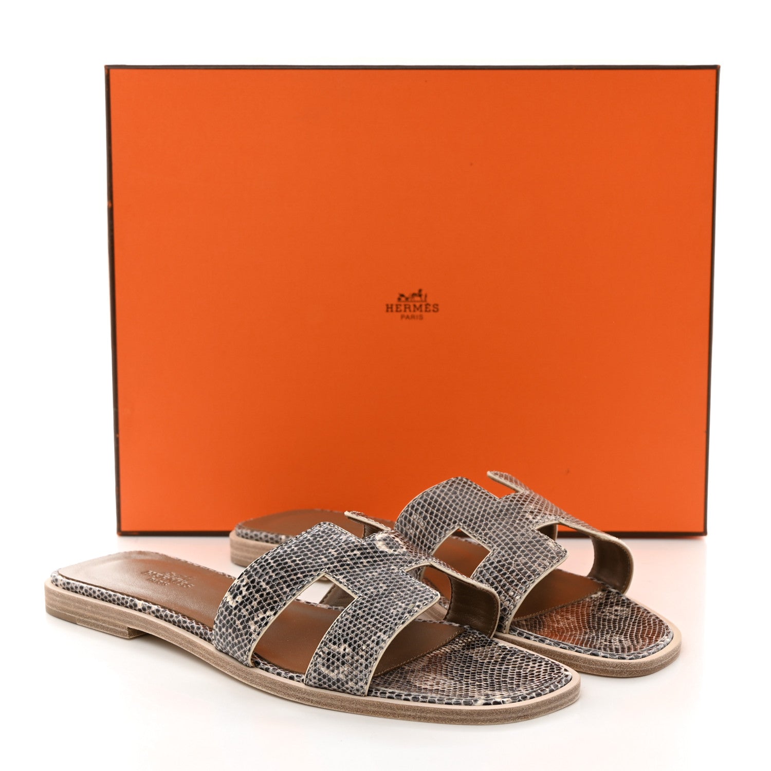 Hermes Lizard Oran Sandals 36 Ombre 9 of 9
