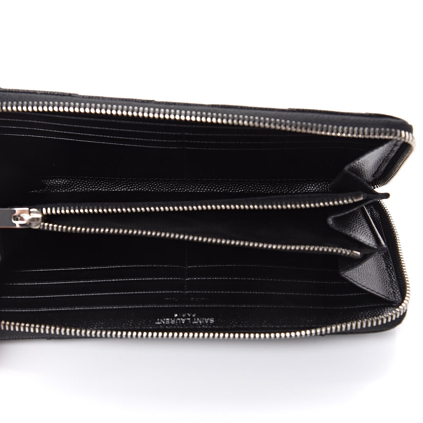 Grain De Poudre Matelasse Chevron Monogram Zip Around Wallet Black