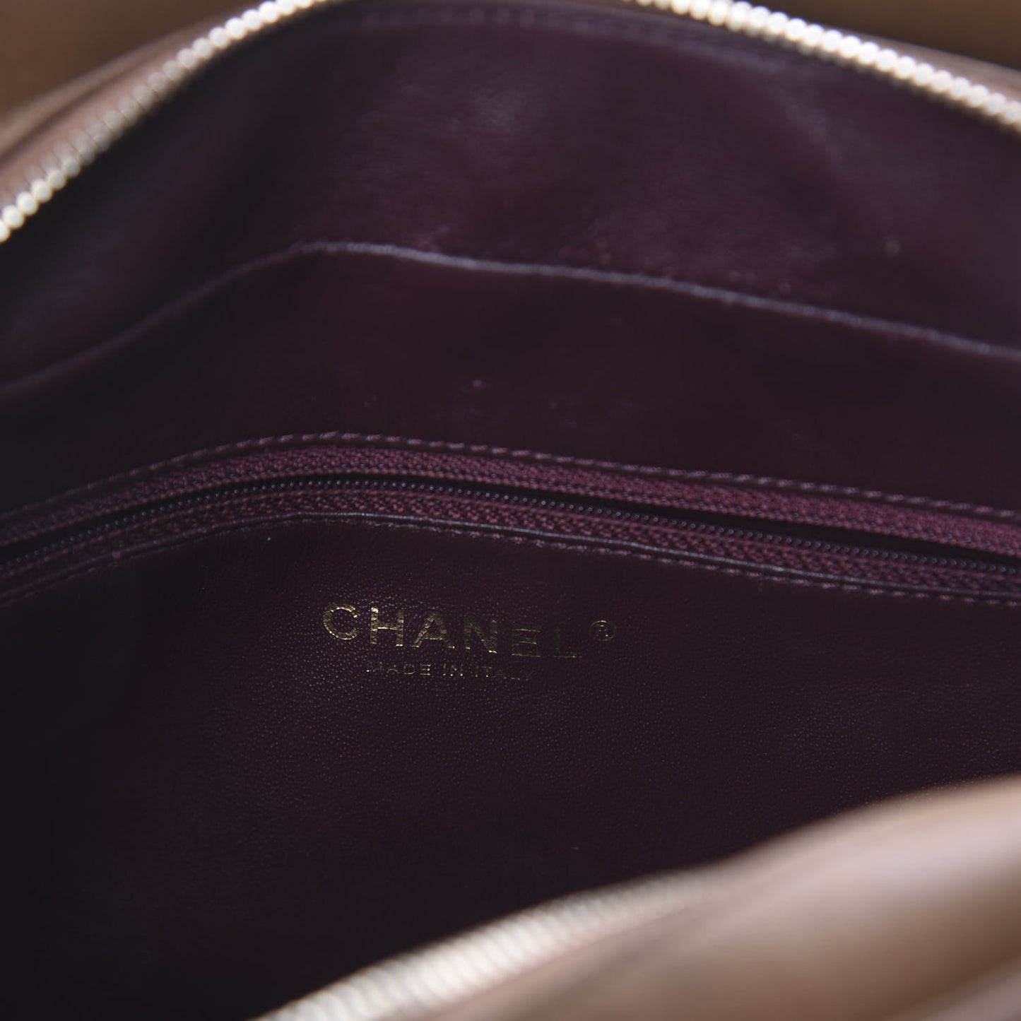 Lambskin Quilted Diamond CC Shoulder Bag Brown