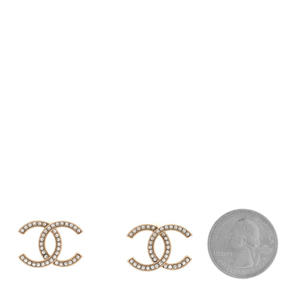 Chanel Crystal Large CC Earrings Gold 2 of 5