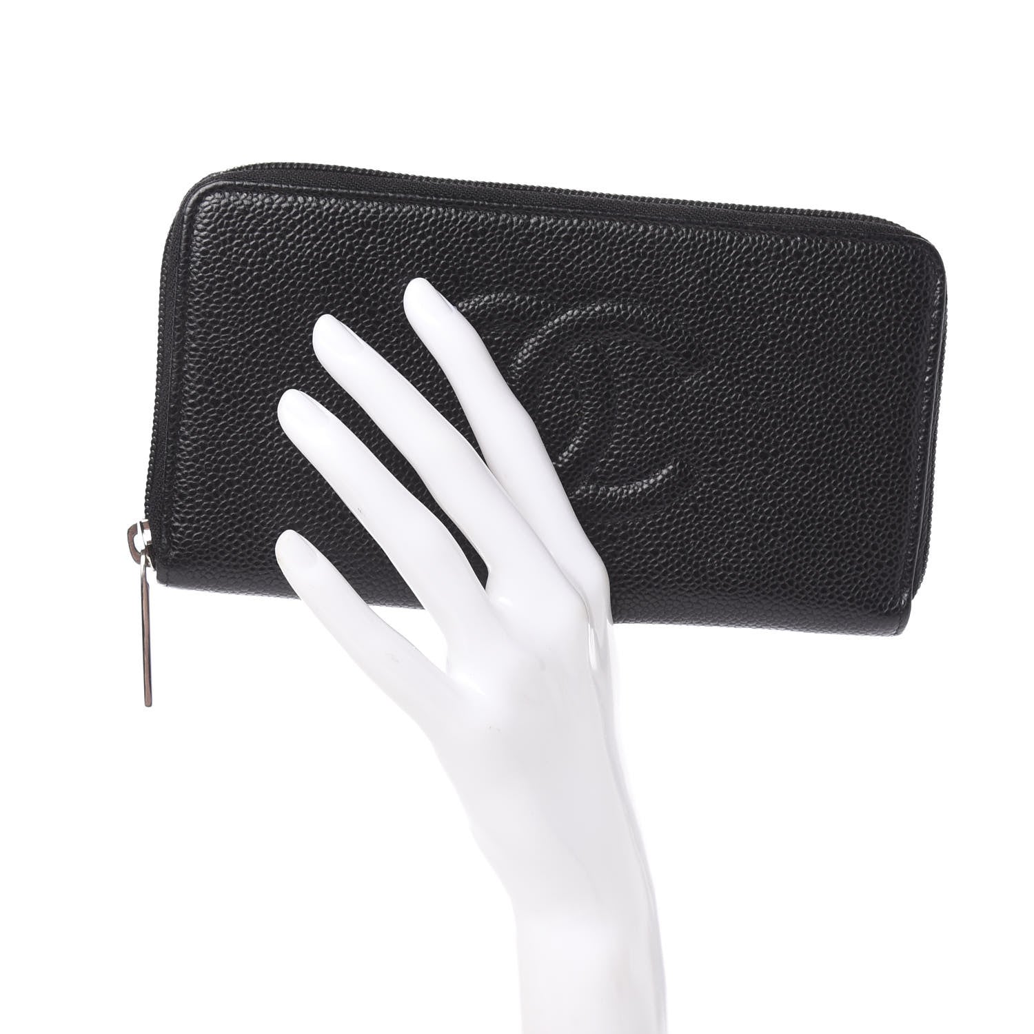 Chanel Caviar Large Timeless CC Zip Around Wallet Black 2 of 9