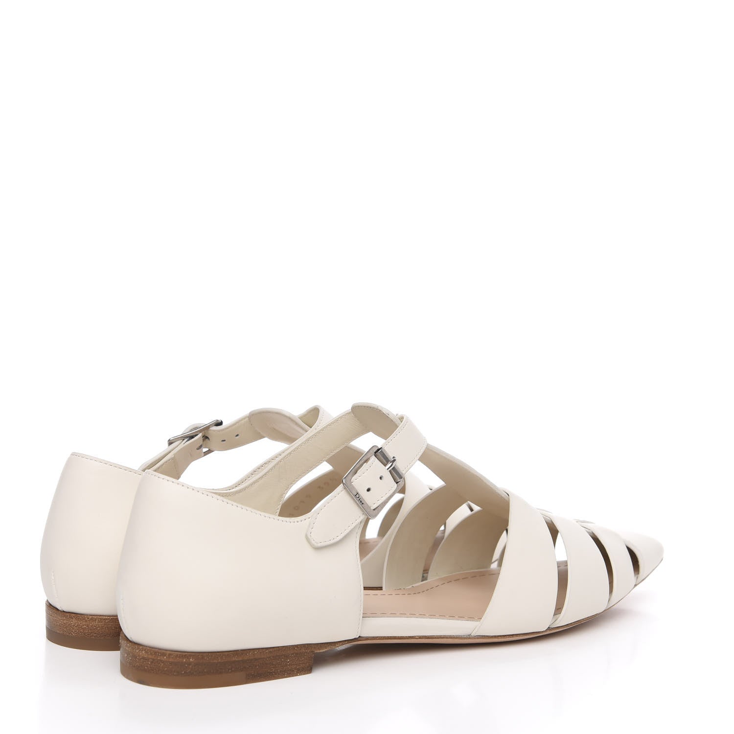 Christian Dior Calfskin Sauvage Ballerina Flat 39.5 Ivory 4 of 9