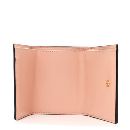 Fendi Vitello Kyoto Metal Fendi Roma Logo Micro Trifold Wallet with Chain Light Rose 6 of 12