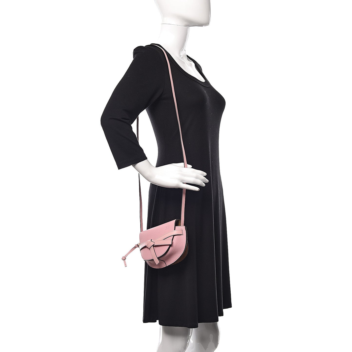Grained Calfskin Mini Gate Crossbody Bag Pastel Pink