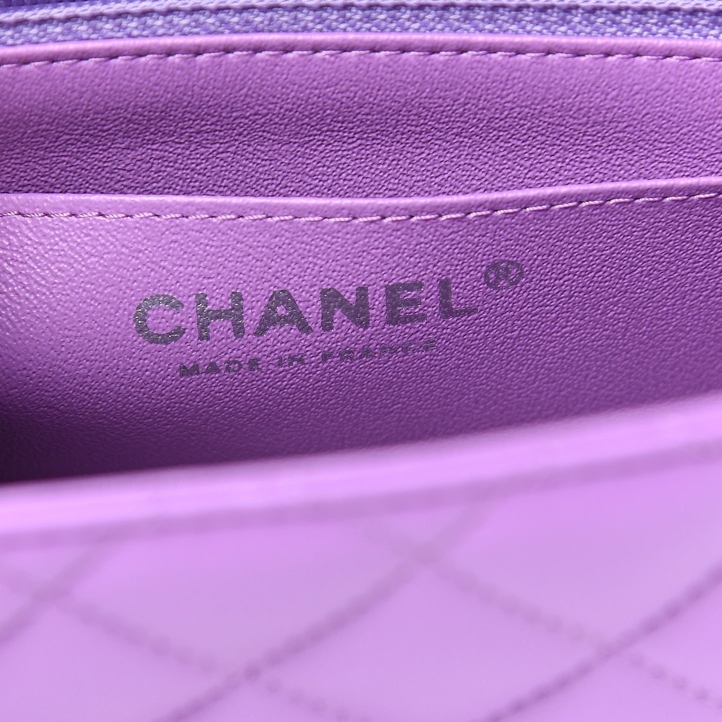 Lambskin Quilted Mini Square Flap Purple