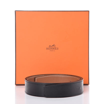 Hermes Box Togo 32mm Belt Strap 90 Black Gold 9 of 9