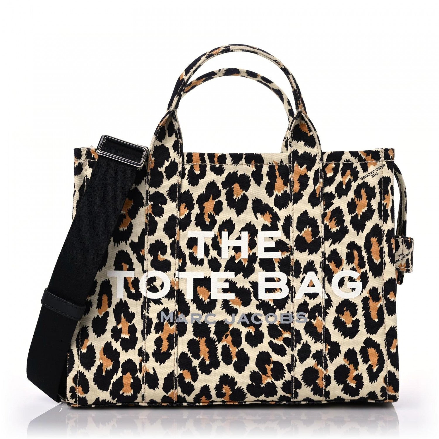 Marc Jacobs Cotton Canvas Leopard Print Medium The Traveler Tote Bag 1 of 8