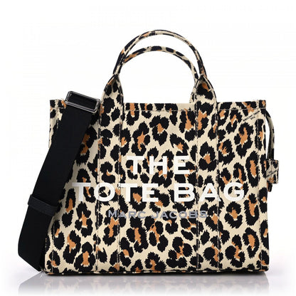 Marc Jacobs Cotton Canvas Leopard Print Medium The Traveler Tote Bag 1 of 8