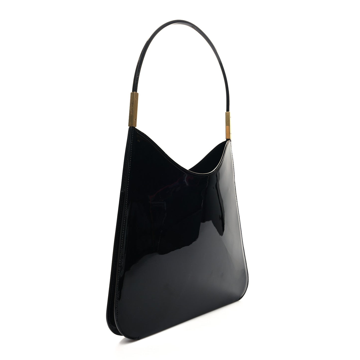 Patent Calfskin Sadie Shoulder Bag Black
