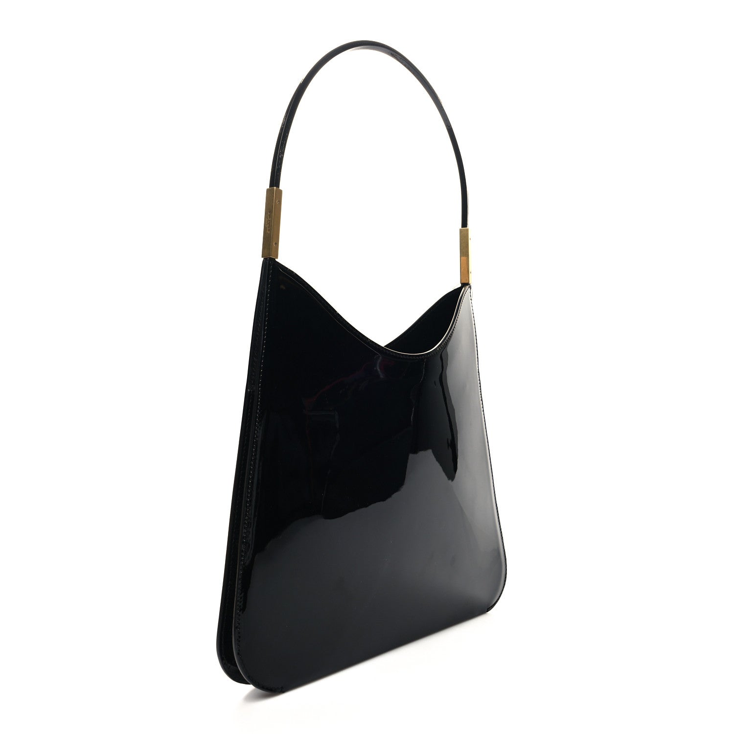 Saint Laurent Patent Calfskin Sadie Shoulder Bag Black 2 of 10