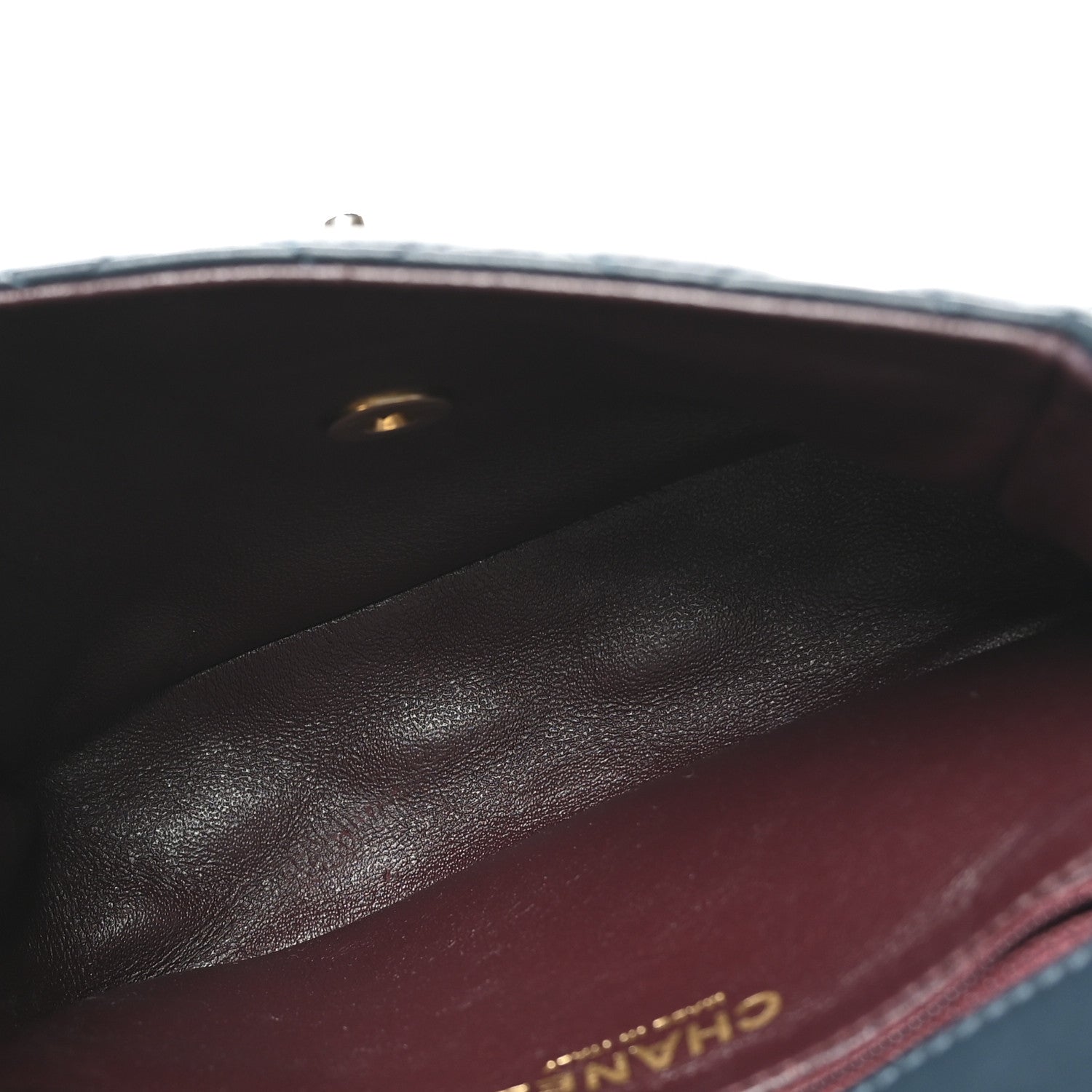 Chanel Lambskin Quilted Two Tone Day Flap Navy Turquoise 5 of 10