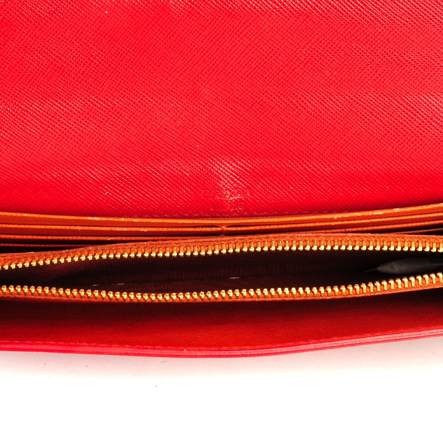 Saffiano Cross Bi-Color Wallet Fuoco Papaya