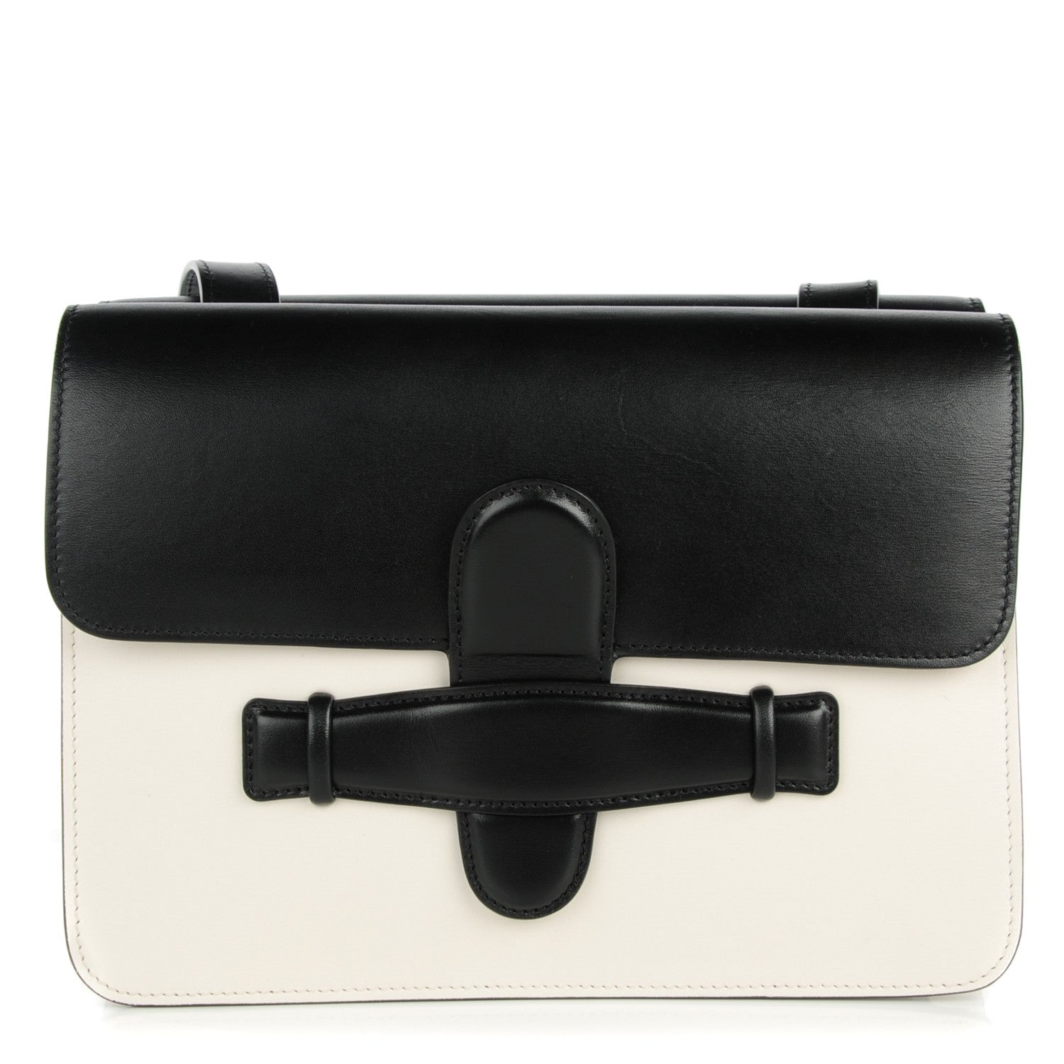 Celine Box Calfskin Medium Bi-Color Symmetrical Bag Black 1 of 9