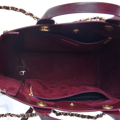 Chanel Caviar Small Studded Deauville Tote Burgundy 8 of 10