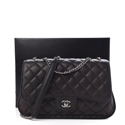Chanel Lambskin Quilted Large Natural CC Flap Black 9 of 9