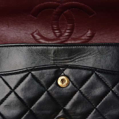 Chanel Lambskin Quilted Medium Double Flap Black 15 of 17