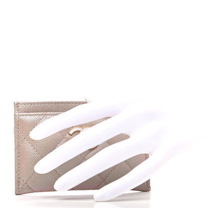Chanel Iridescent Caviar Quilted Card Holder Beige 2 of 8