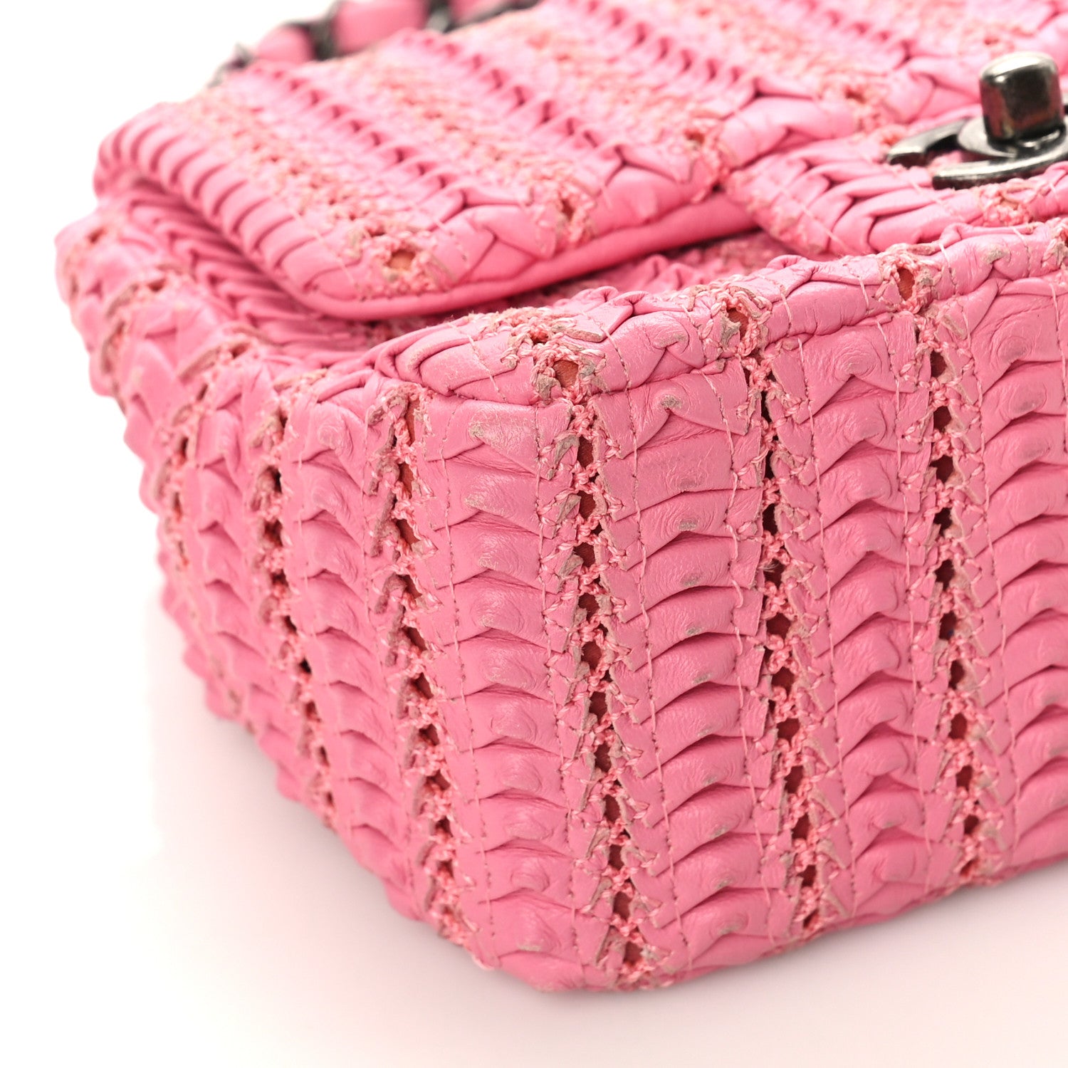 Chanel Lambskin Crochet Embroidered Mini Flap Pink 7 of 8