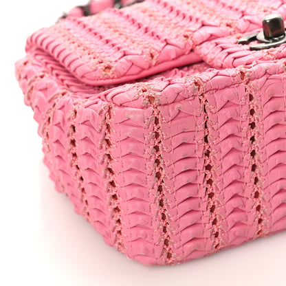 Chanel Lambskin Crochet Embroidered Mini Flap Pink 7 of 8
