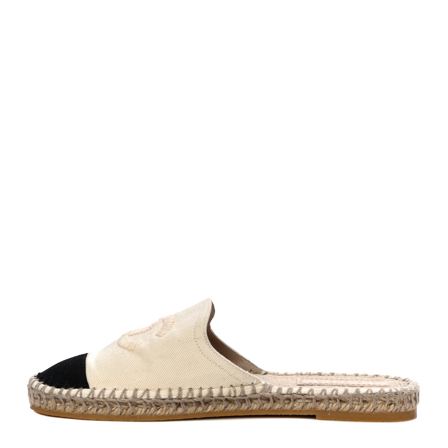 Chanel Denim CC Espadrille Mules 39 White Black 1 of 15