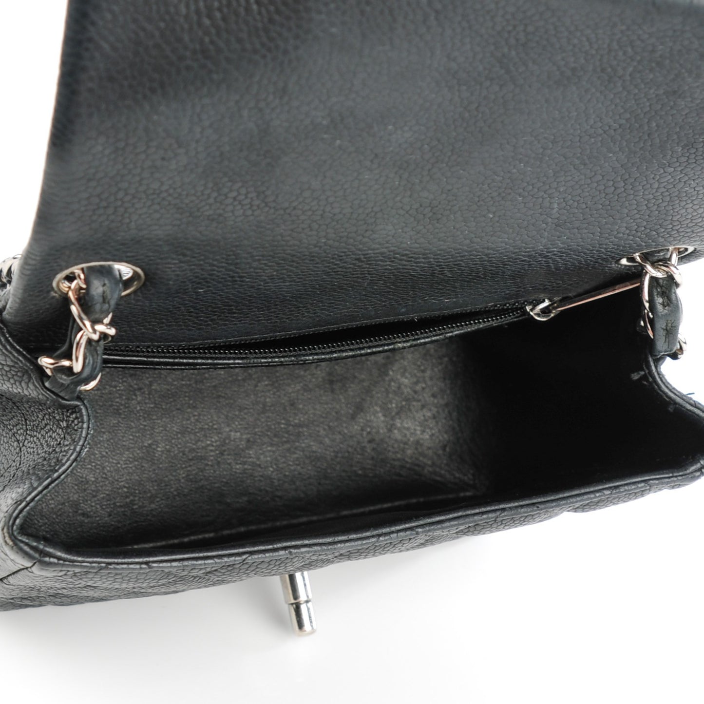 Caviar Quilted Mini Square Flap Black