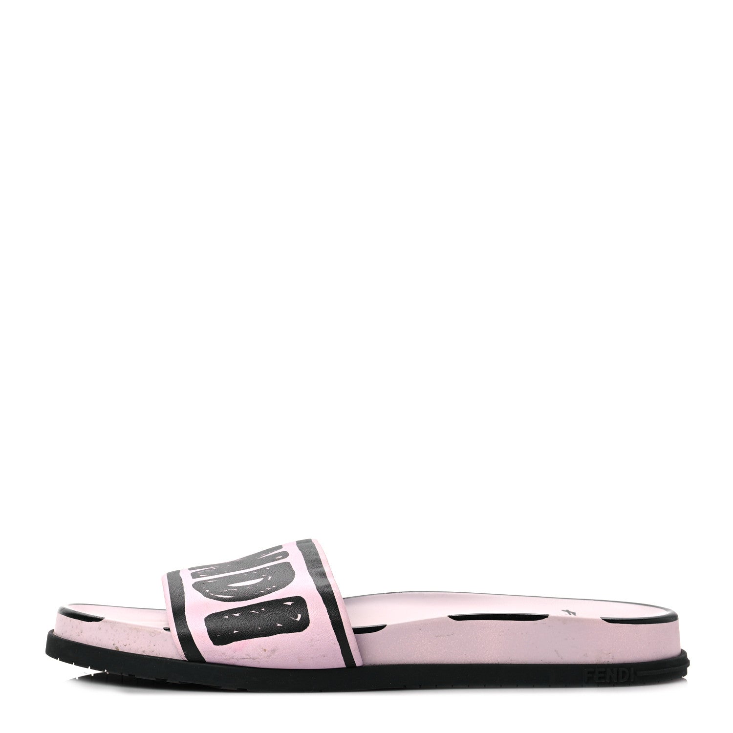 Fendi X JOSHUA VIDES Roma Calfskin Fussbetts Slide Sandals 41 Pink Xiloph White Black 1 of 9