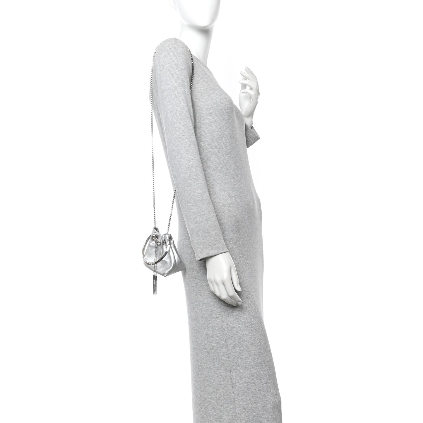 Metallic Nappa Micro Bon Bon Bag Silver