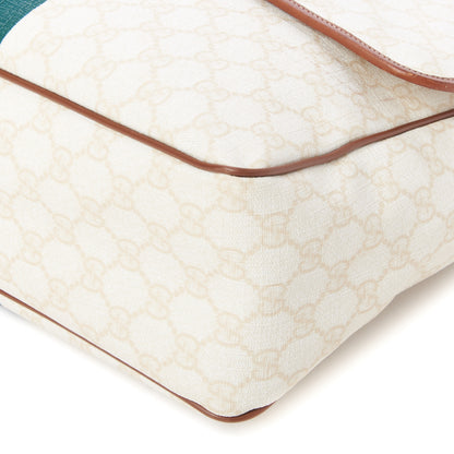 Gucci Monogram Web Stripe Medium Flap Messenger Bag White 7 of 10