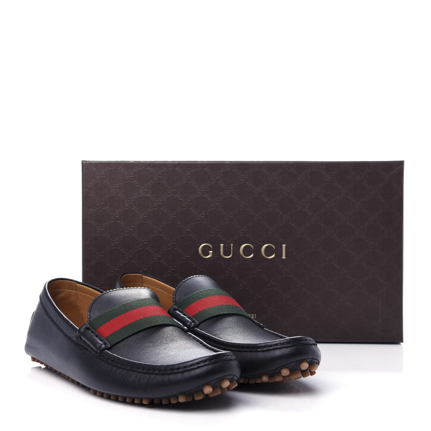 Calfskin Web Driver Loafers 11.5 Black
