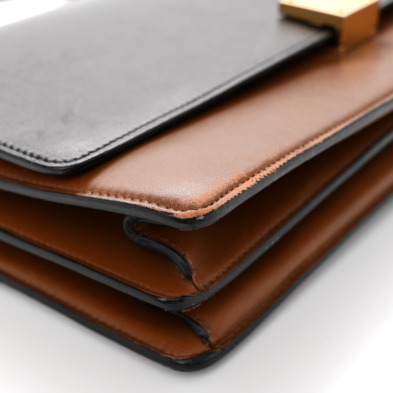 Celine Calfskin Medium Bi-Color Case Flap Camel 10 of 19