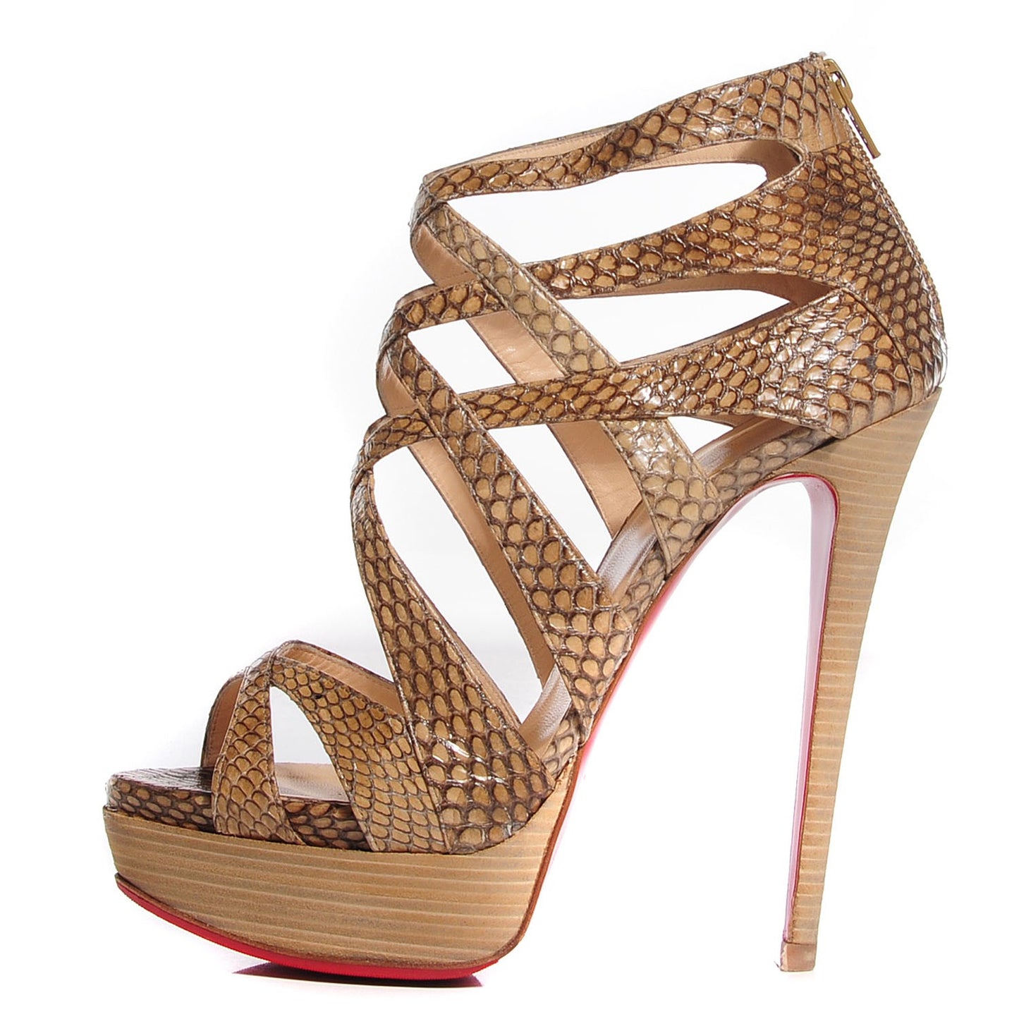 Python Balota 150 Platform Sandals 38.5 Beige
