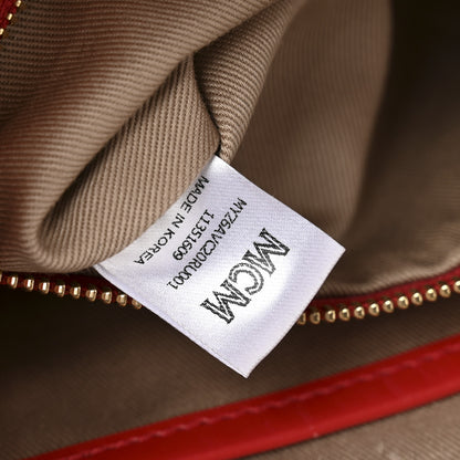 MCM Visetos Medium Crossbody Pouch Ruby Red 6 of 10