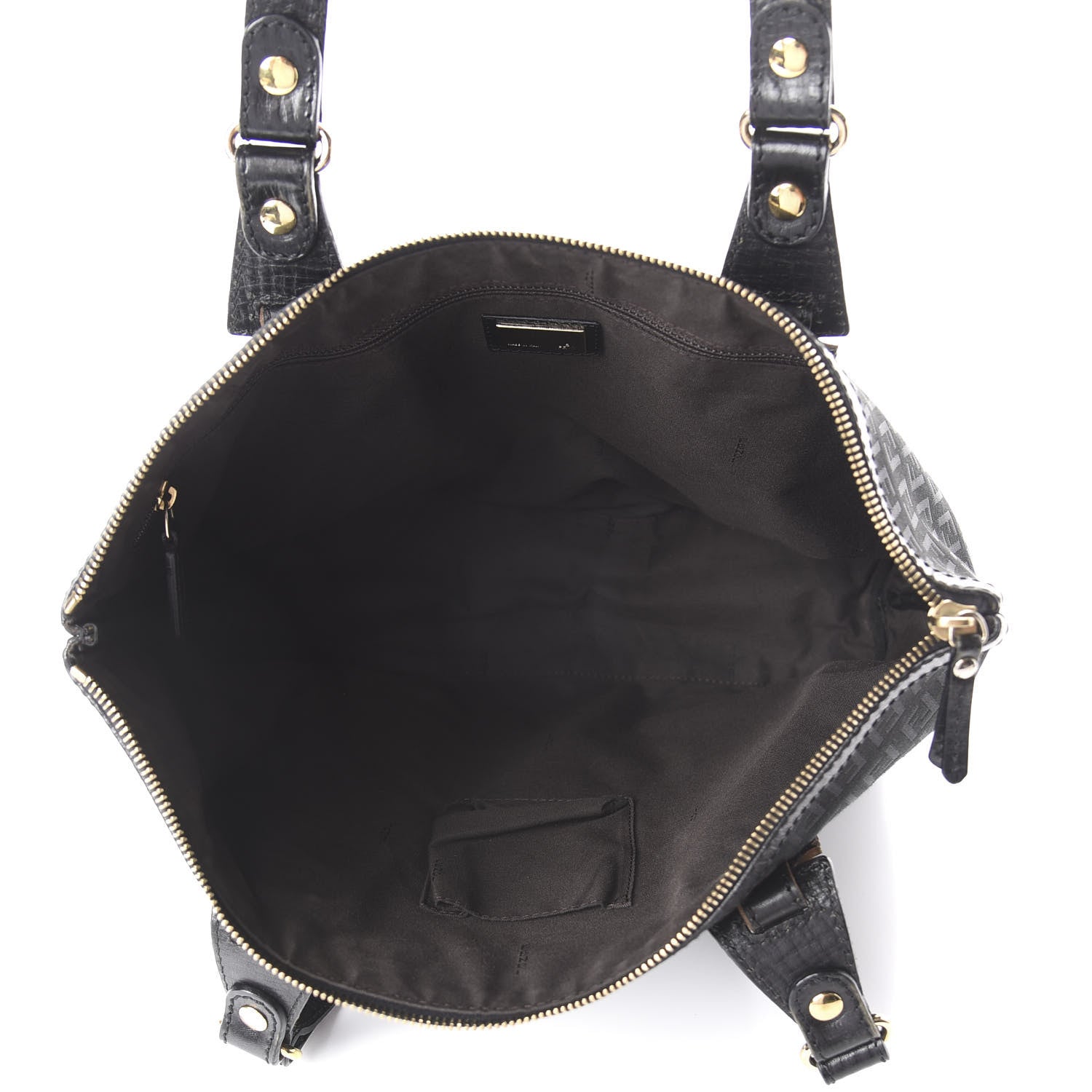 Fendi Zucchino Vitello Shopping Tote Black 4 of 8