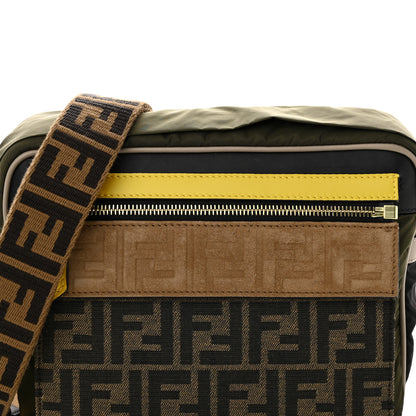Fendi Nylon Dolmias Vitello Grace FF East West Messenger Military Brown Tortora 8 of 10