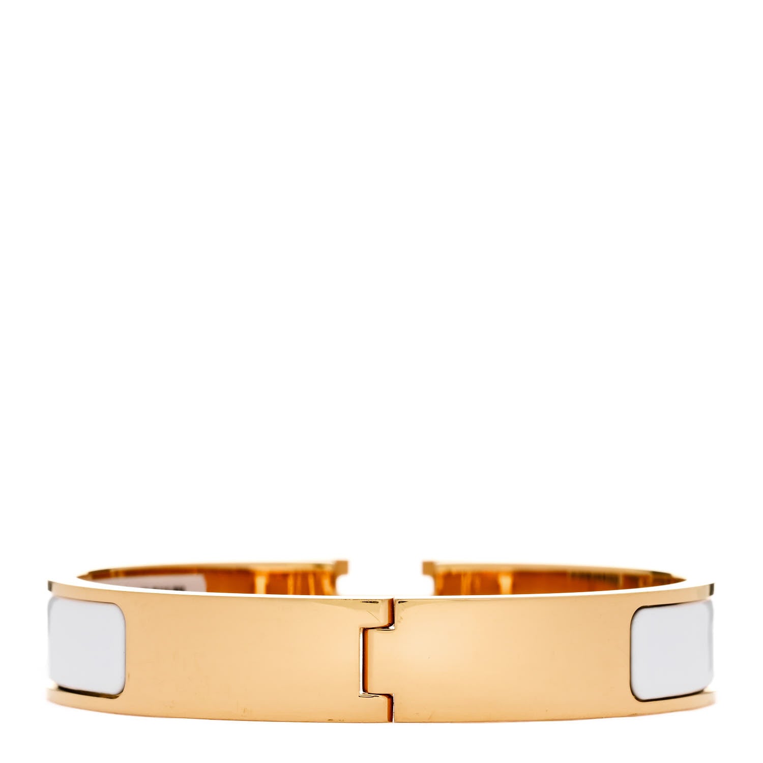 Hermes Enamel Narrow Clic Clac H Bracelet GM White 3 of 5