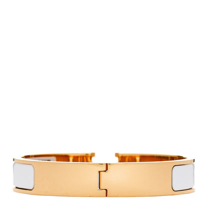 Hermes Enamel Narrow Clic Clac H Bracelet GM White 3 of 5